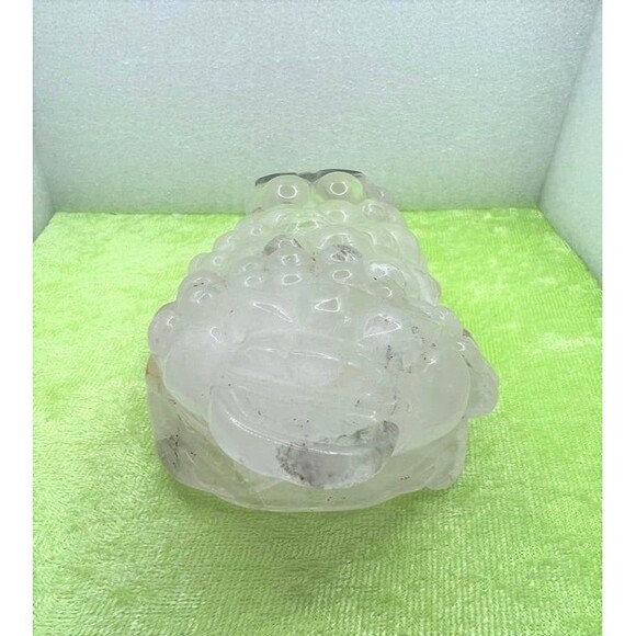 Large Clear Quartz Money Toad - Picture 2 of 9